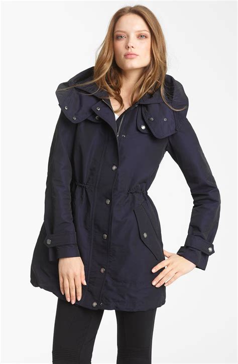 white burberry jacket with hood women|Burberry brit anorak jacket.